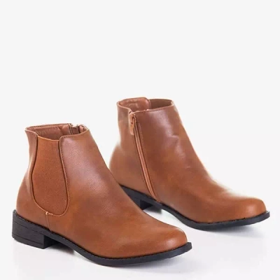 OUTLET Світло-коричневі жіночі чоботи Челсі на плоскому каблуці Timea - Туфлі