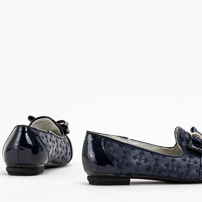 Marineblaue Ballerinas für Mädchen mit Stickerei und Schleife Olije - Schuhe