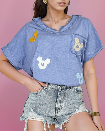 Жіноча футболка з нашивками Royalfashion