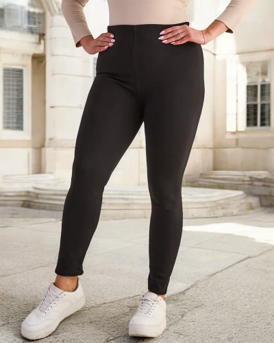 Schwarze klassische Damen-Leggings mit Isolierung GROSSE GRÖSSE - Kleidung