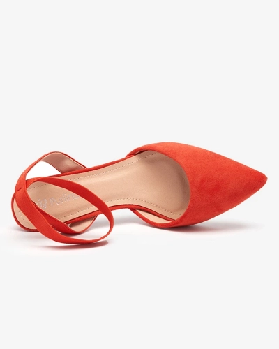 Orangefarbene Sandalen am Pfosten Brosi - Schuhe