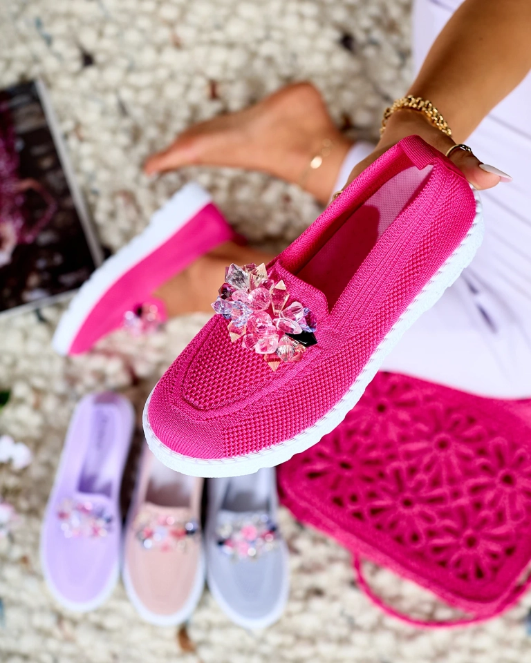 Royalfashion Fuchsia Damen verzierte Halbschuhe Enweta