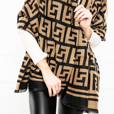 Hellbraun gemusterter Damenschal - Accessoires