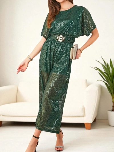 Royalfashion Langer Damen-Jumpsuit mit Pailletten