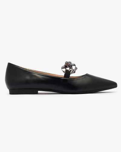 Royalfashion Damen Ballerinas mit spitzer Nase in schwarz Rahha