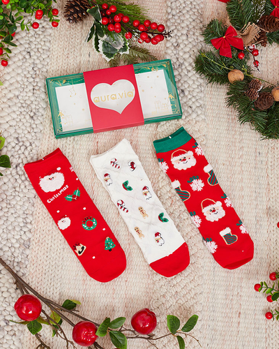 Royalfashion Weihnachtssocken im Karton 3/Pack