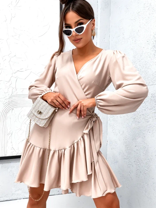 Royalfashion Жіноча міні-сукня з воланами та зав'язками