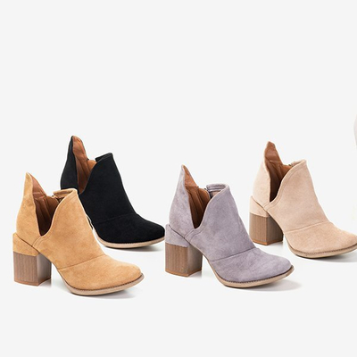 Hellbraune Damenstiefeletten mit Cintura-Ausschnitten - Schuhe 1