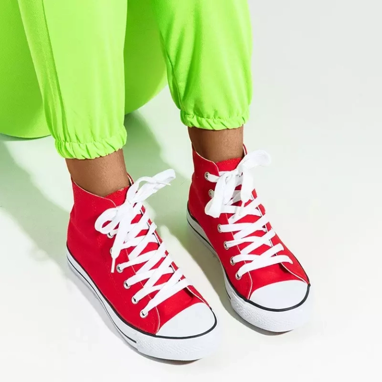 OUTLET Rote hohe Skarla-Sneaker für Damen - Schuhe