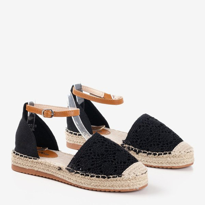 Schwarze Espadrilles mit durchbrochenem Asti-Obermaterial - Schuhe