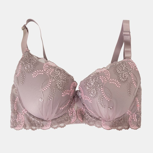 Фіолетовий м'який бюстгальтер з мереживом - нижня білизна