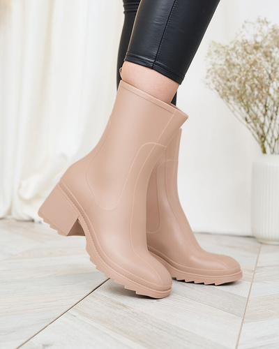 Royalfashion Beige matte Damen Gummistiefel a'la Stiefel Tentiris