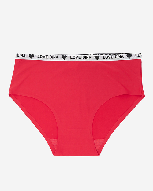 Червоні жіночі труси з декоративними смужками - Нижня білизна