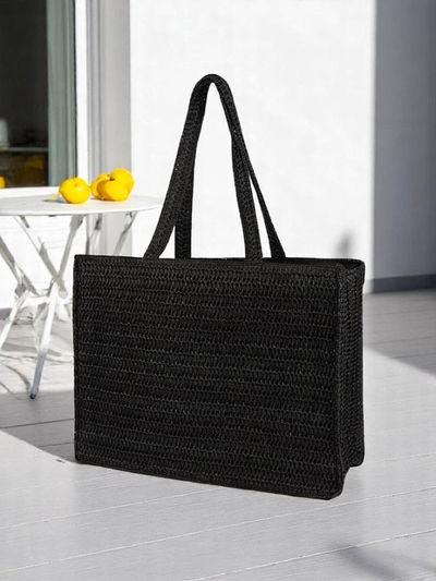 Royalfashion Große Strohtasche Damen Paris Milano Large