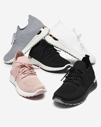 OUTLET Grau gewebte Sportschuhe für Damen Ferroni - Schuhe