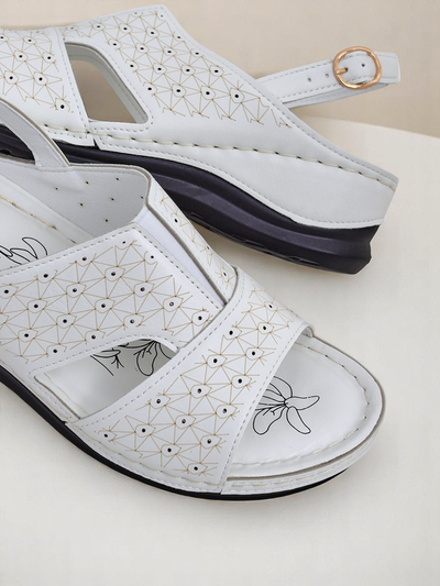 Royalfashion Damensandalen mit niedrigem Keilabsatz Comfort Chic