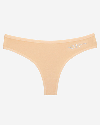 Beige Damen-Strings aus Baumwolle - Unterwäsche