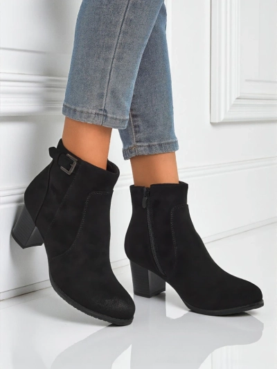 Damen Stiefeletten aus Eco-Wildleder mit Absatz Crimson Dusk