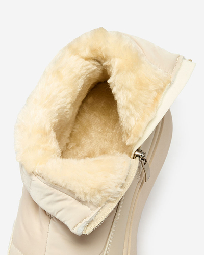 Royalfashion Damen Schneestiefel in beige Farbe Fopinia