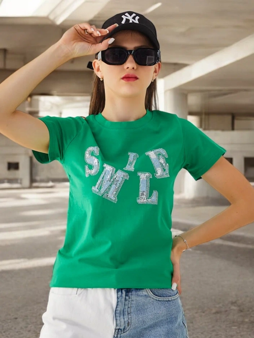 Royalfashion Жіноча бавовняна блузка з написом