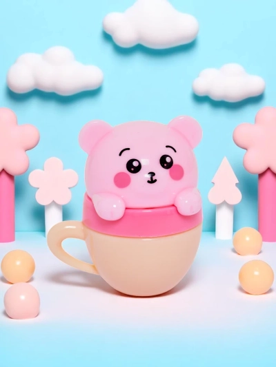 Kinder-Lippenbalsam mit Teddybär in einer Tasse – spendet Feuchtigkeit und regeneriert