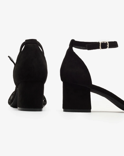 Royalfashion Schwarze Damen-Sandalen auf einem Pfosten Xeteri