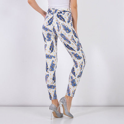 Frauen weiße Feder Treggings - Kleidung