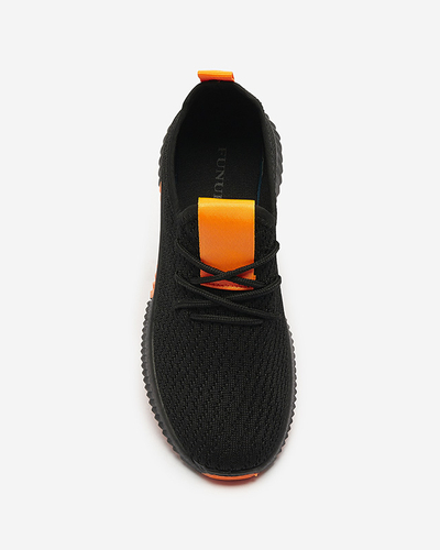 Schwarze Damen-Sportschuhe mit orangefarbenen Einsätzen Keteti - Schuhe