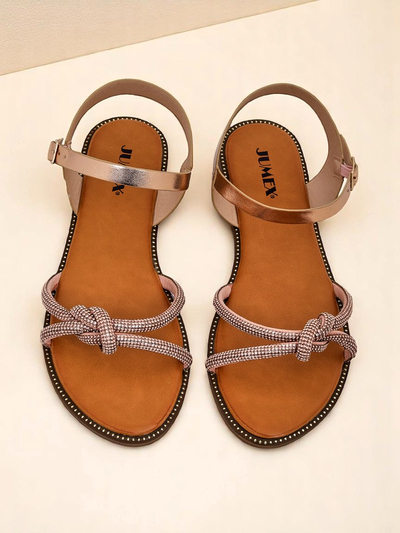 Royalfashion Damen Sandalen mit dekorativen Zirkonia Bella Shine