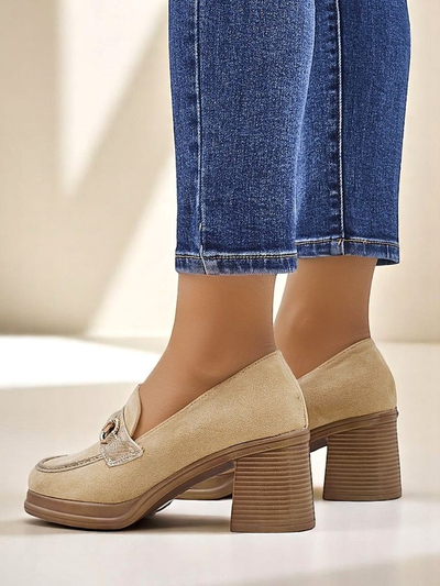 Royalfashion Damen-Loafers mit Blockabsatz Apareus
