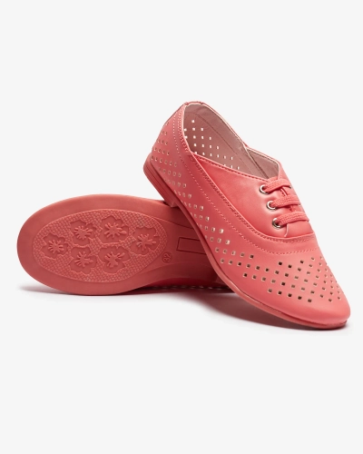 Rosa durchbrochene Mokassins für Kinder Janno- Footwear