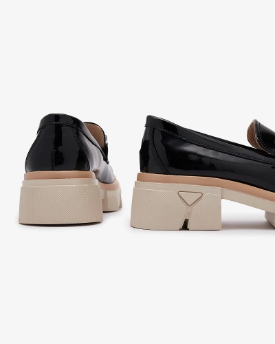 Schwarz lackierte Mokassins mit farbigen Steinen Sarix - Footwear
