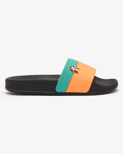 Royalfashion Grün-orange Damen-Gummi-Flip-Flops Lierigs