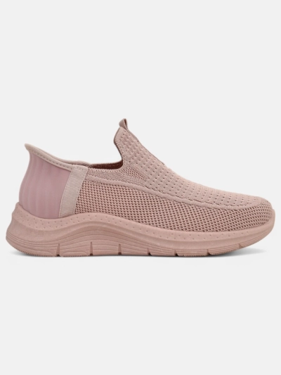 Damen-Sneakers Apollo Rosa – rosa Slip-on-Schuhe aus Stoff mit flacher Sohle
