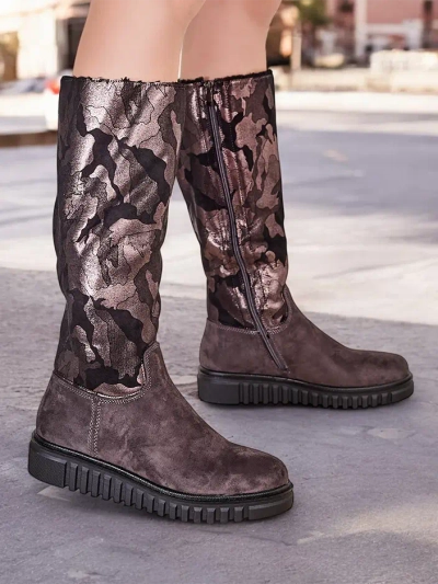 Royalfashion Damen Knielange Stiefel Molis