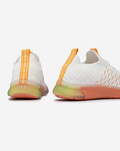 Weiße Damen-Sportschuhe mit orangefarbener Sohle Fimmi - Footwear