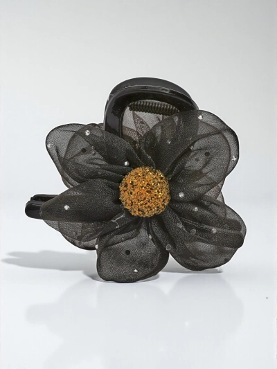 Royalfashion Haarspange mit Tüllblume und Glitzermitte