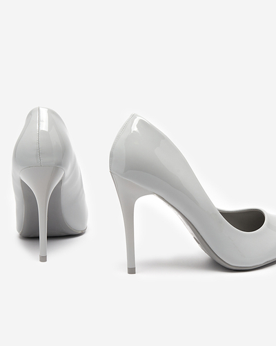 Сірі лаковані туфлі на високих підборах Merier