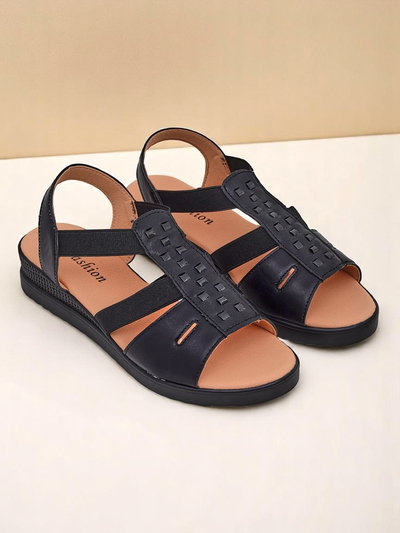 Royalfashion Damensandalen mit niedrigem Keilabsatz Sora