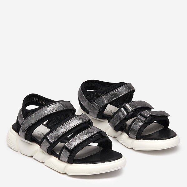 Mädchensandale mit Klettverschluss in Graphit Mumin - Footwear