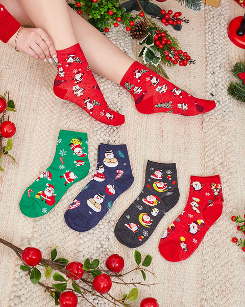 Royalfashion Christmas Women's Long Socks 5/Pack