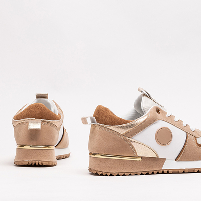 Sportschuhe für Damen in Beige und Braun mit Glitzer Tenetika - Schuhe