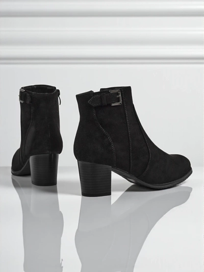 Damen Stiefeletten aus Eco-Wildleder mit Absatz Crimson Dusk