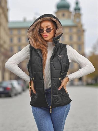 Gesteppte Damenweste mit Kapuze Ash Crown