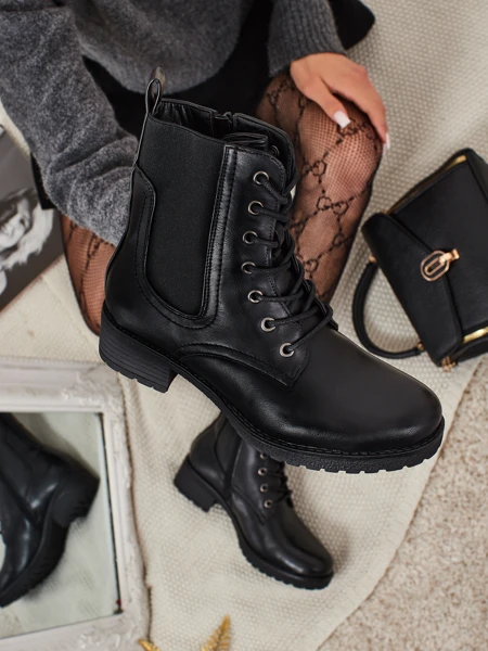 Öko-Leder Schnürstiefeletten Damen Oslynne