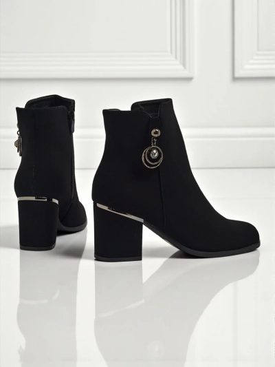 Damen Stiefeletten Matt mit Blockabsatz Vioi