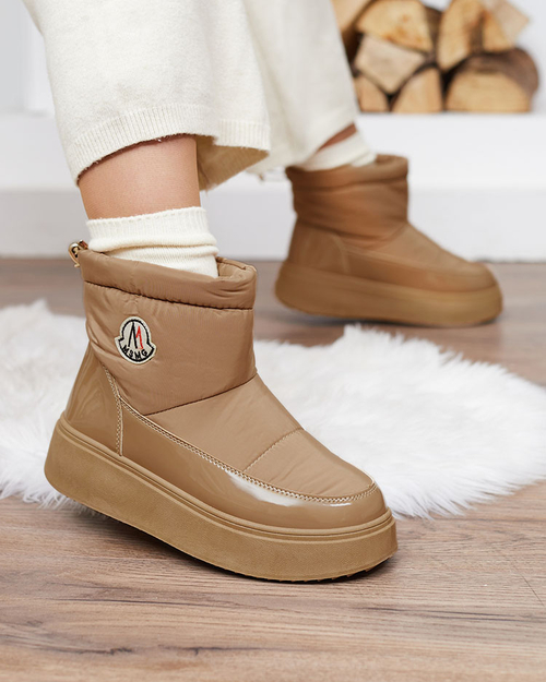 Royalfashion Жіночі черевики-сліпони для снігу коричневого кольору Ademra