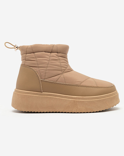 Royalfashion Damen Schlupf-Schneestiefel in brauner Farbe Armeda