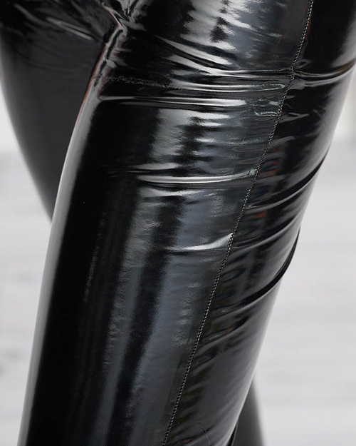 Жіночі вінілові лосини чорні - Одяг