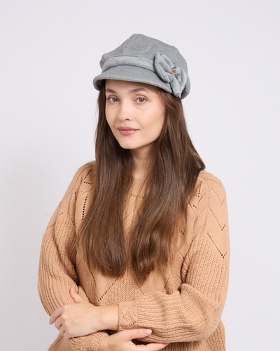 Royalfashion Damen Baskenmütze mit Schleife